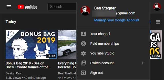 Đăng nhập vào Youtube, nhấp vào biểu tượng Profile ở góc trên bên phải màn hình