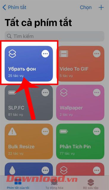 Nhấn vào biểu tượng phím tắt Background Remover