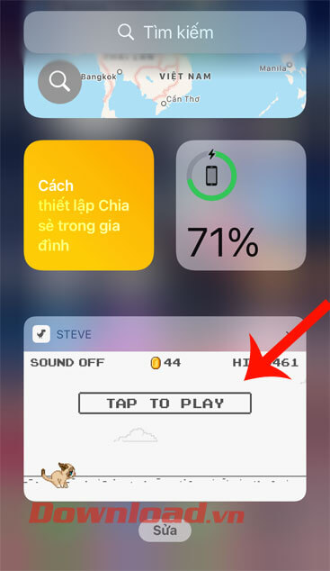 Trải nghiệm game trên Widget