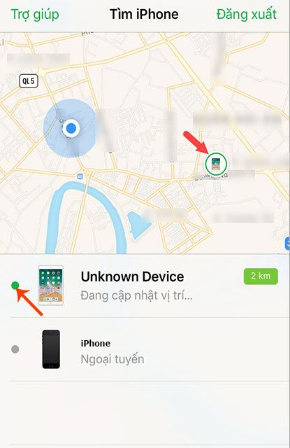 Chọn iPhone muốn tìm