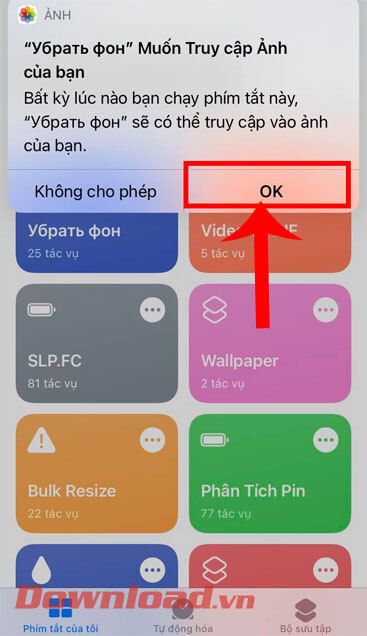 Chạm OK