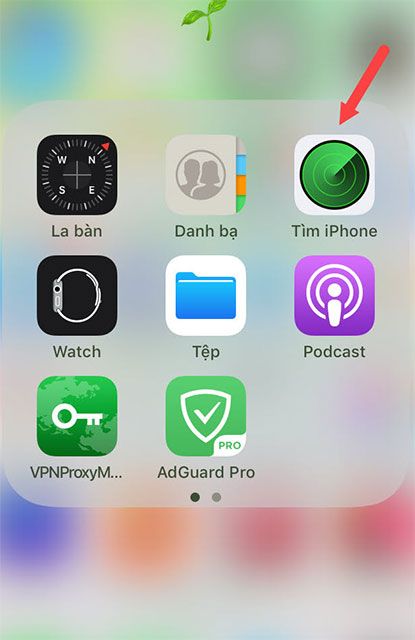 Mở ứng dụng Tìm iPhone