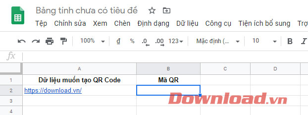 Nhập đường link muốn tạo mã