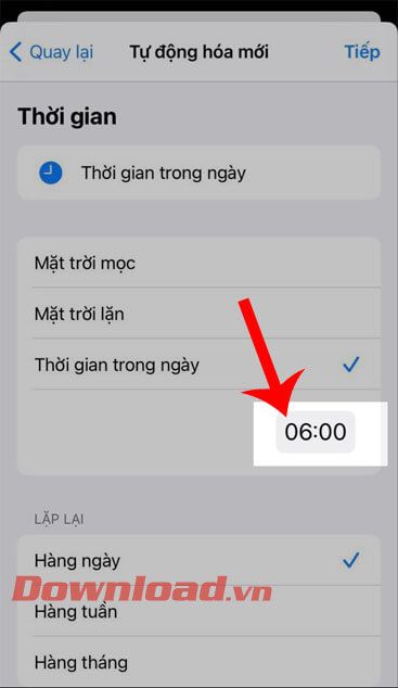 Đặt thời gian kết thúc cho Chế độ máy bay