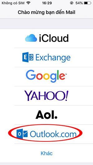 Chọn Outlook.com