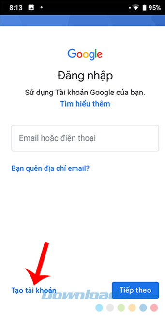 Tạo tài khoản