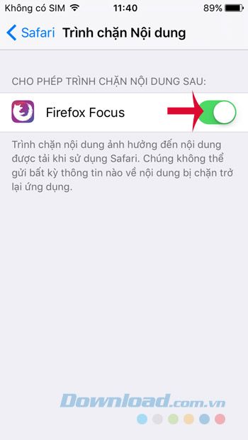 Bật Firefox Focus