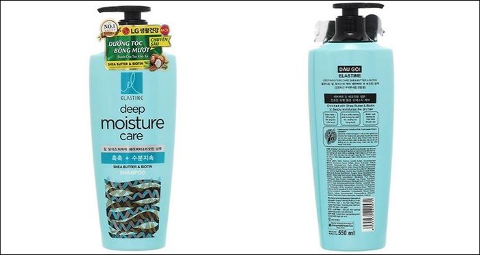 Dầu gội Elastine Deep Moisture giúp tóc trở nên bóng mượt, dung tích 550 ml