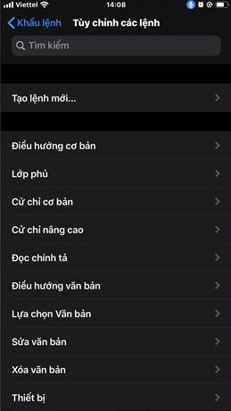 Tùy chỉnh các khẩu lệnh