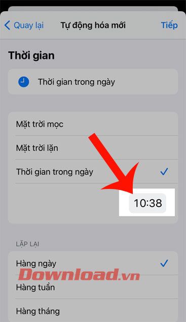 Đặt thời gian khởi đầu