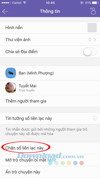 Chặn số liên lạc này