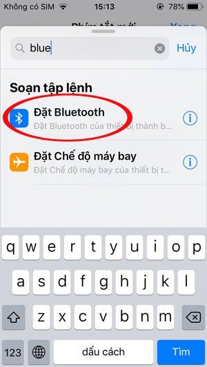 Thêm phím tắt cho Bluetooth