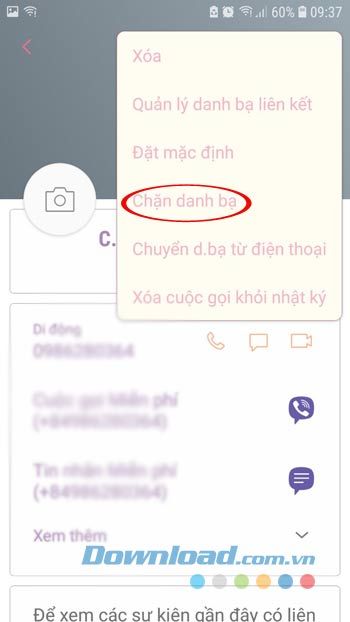 Chặn danh bạ