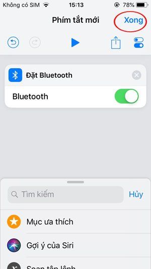 Phím tắt cho Bluetooth