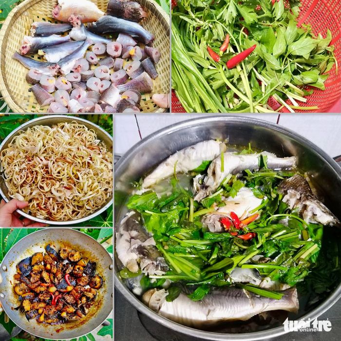 Canh chua cá chốt, bắp chuối thơm phức, cá trê kho tiêu ngon tuyệt - Ảnh: ĐẶNG TUYẾT
