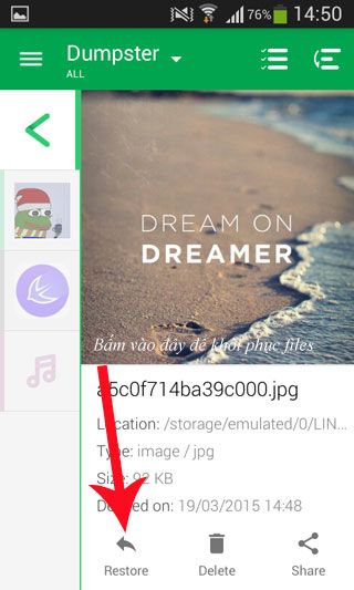 Khôi phục các tập tin đã xóa trên Android