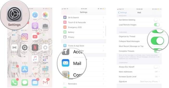 Cách gom nhóm tin nhắn đã đọc trong ứng dụng Mail trên iPhone