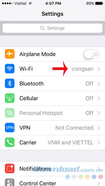 Thiết lập mạng wifi