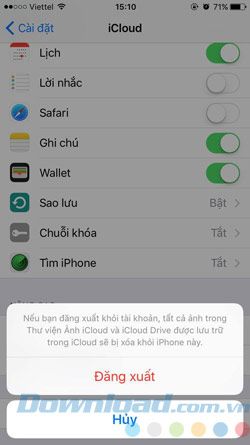 Thoát khỏi iCloud