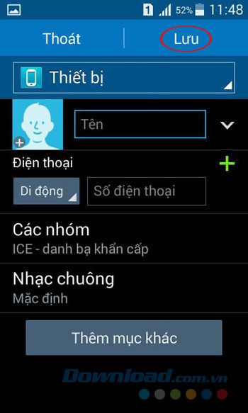 Thêm danh sách liên lạc khẩn cấp