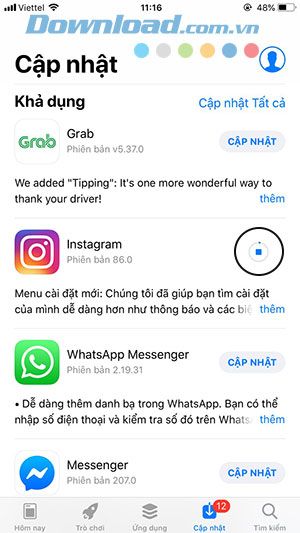 Quá trình cập nhật