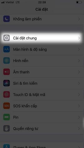 Các thiết lập chung