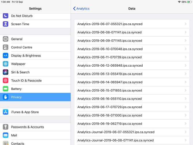 Mở cửa sổ phân tích dữ liệu trên iOS