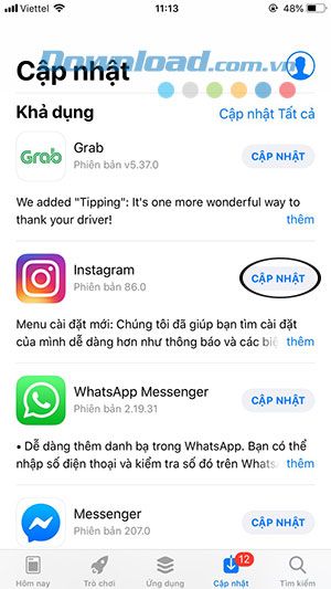 Cập nhật ứng dụng