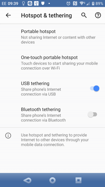 USB Tethering trên Android