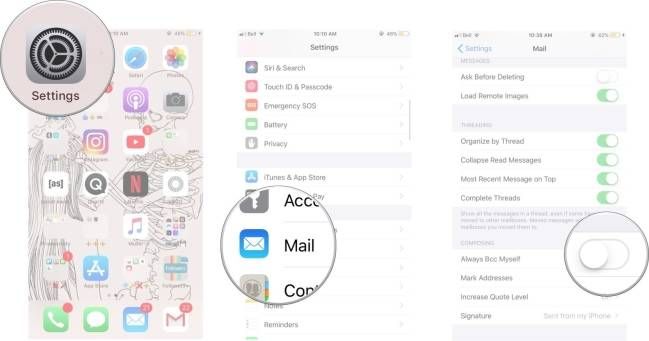 Cách thiết lập để luôn gửi bản sao email trên ứng dụng Mail của iPhone