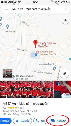 Thông tin về doanh nghiệp trên bản đồ