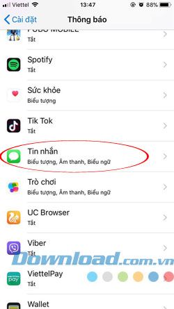 Tin nhắn trên iPhone