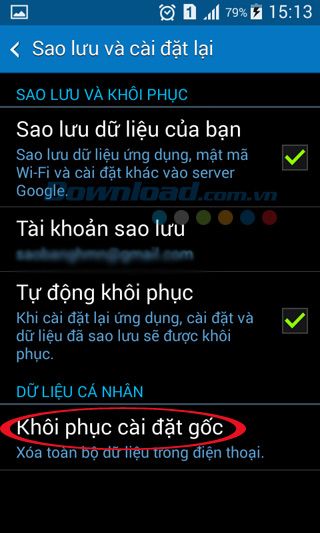 Hướng dẫn khôi phục cài đặt gốc cho điện thoại Android