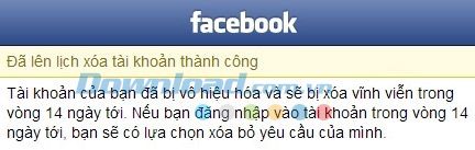 Xoá vĩnh viễn tài khoản Facebook trên điện thoại