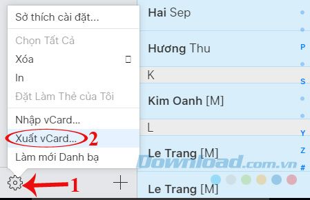 Xuất vCard