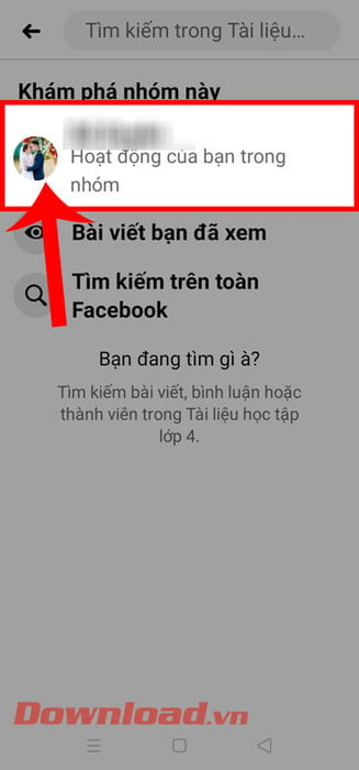 Chạm vào tài khoản Facebook của bạn