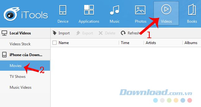 Sử dụng iTools để sao chép video cho iPhone