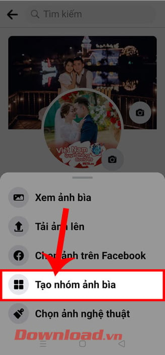 Chọn Tạo nhóm ảnh bìa