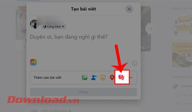 Ấn vào biểu tượng Tổ chức buổi H&Đ