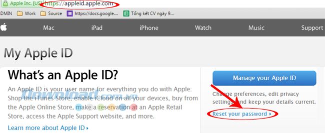 Trang chủ của Apple ID