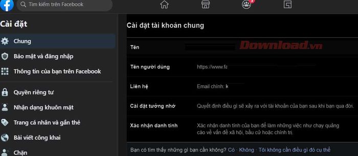 Cài đặt trên Facebook