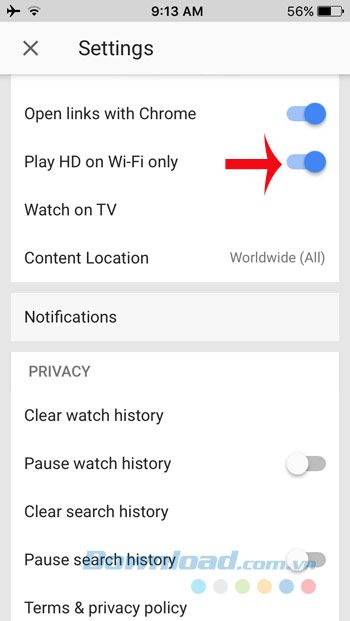 Phát video HD khi kết nối Wifi