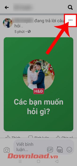 Chạm vào biểu tượng ba chấm