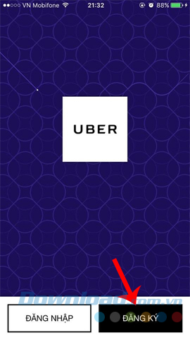 Đăng ký tài khoản trên Uber