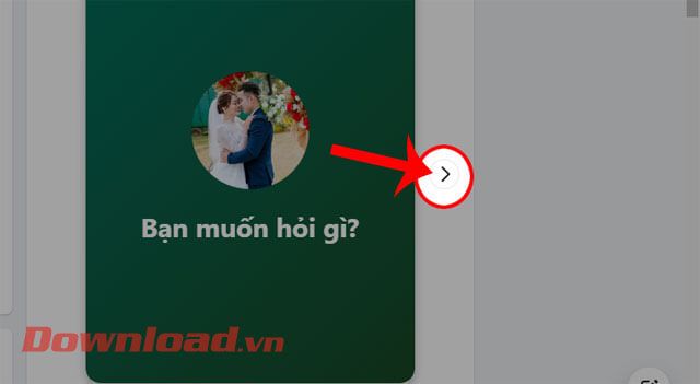 Nhấp chuột vào biểu tượng '>'