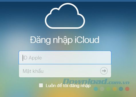 Đăng nhập vào iCloud