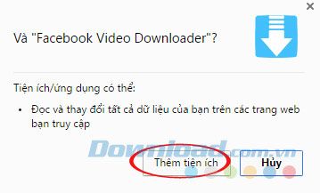 Thêm tiện ích mở rộng Facbook Video Mytourer.