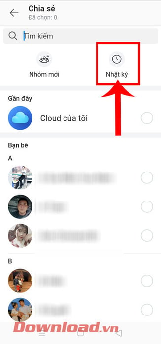 Chạm vào mục Bảng tin