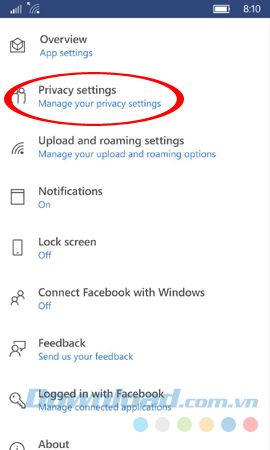 Vô hiệu hóa tài khoản Facebook trên Windows phone