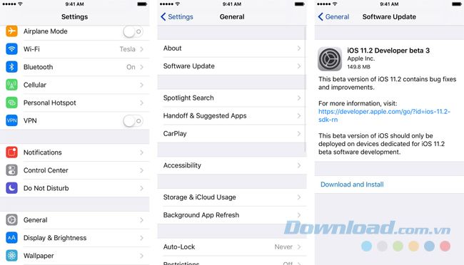 Hướng dẫn cách cài đặt iOS 11.2 public beta.